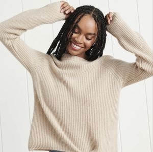 Jenni Kayne Cashmere Fisherman Sweater size L